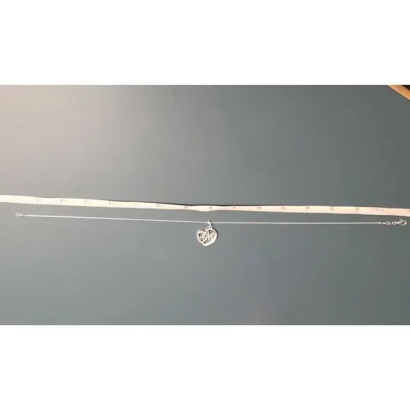 Mom Mother Sterling Silver 925 Heart Gem Pendant on Snake Rope Chain Necklace - Picture 9 of 14